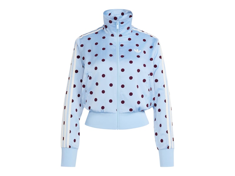 adidas SATIN POLKA DOTS クリアスカイ adidas Women's Satin Polka Dots TT Track Jacket (Asian Sizing