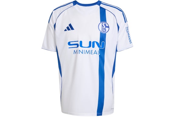 Camiseta adidas Schalke 04, blanca, azul real