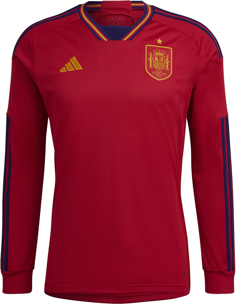 adidas Spain 22 Long Sleeve Home Jersey Red/Team Navy Blue - FW22
