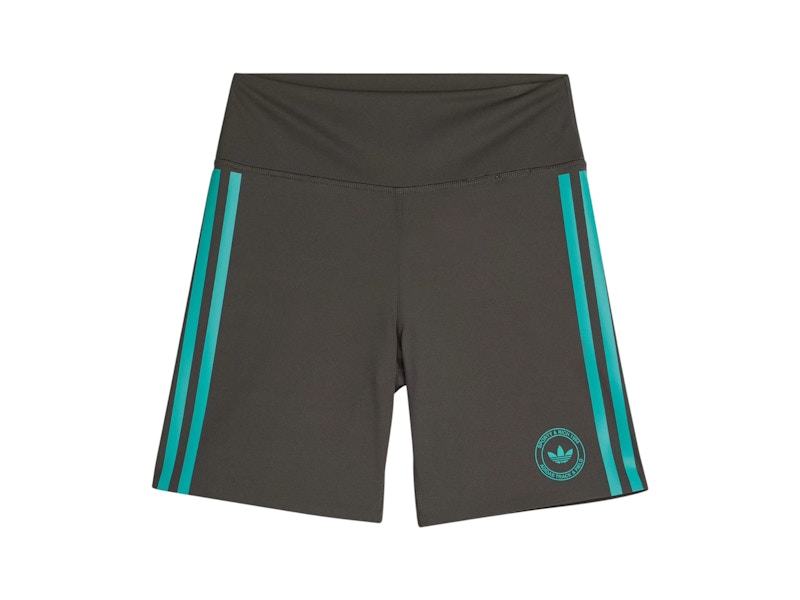 Pre-owned Adidas Originals Sporty & Rich Women's Short Legging In Carbon In Black