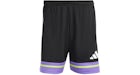Pantalones cortos adidas Squadra 25 negros y morados Rush Semi Solar Slime