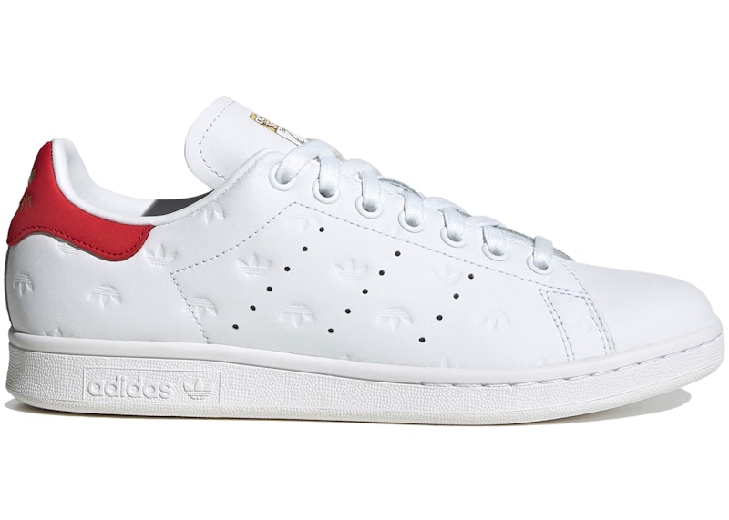 adidas Stan Smith All Over Trefoil White Better Scarlet (Women's