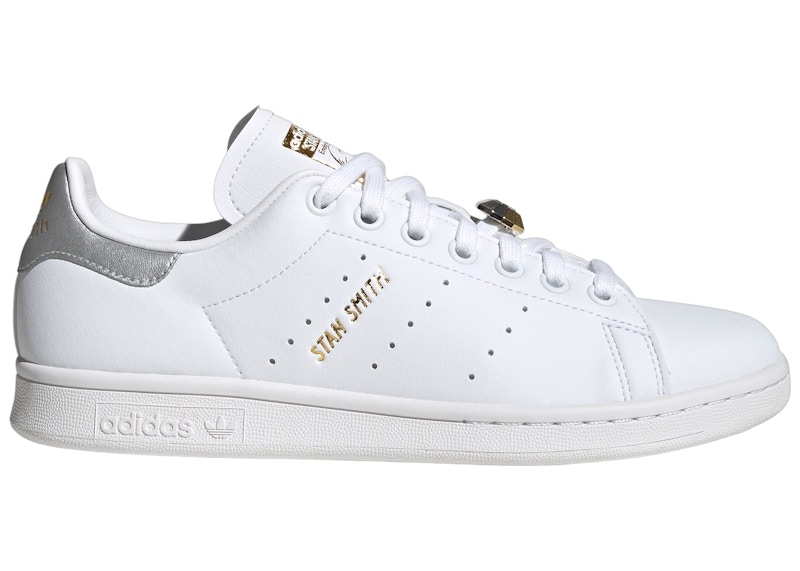 adidas Stan Smith Cloud White Silver Metallic Gold Metallic Womens