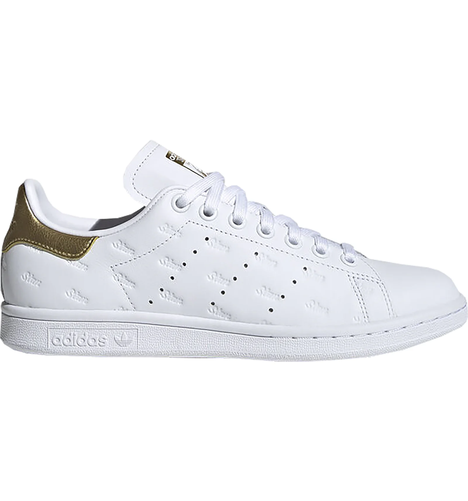 Stan smith with gold sales lettering