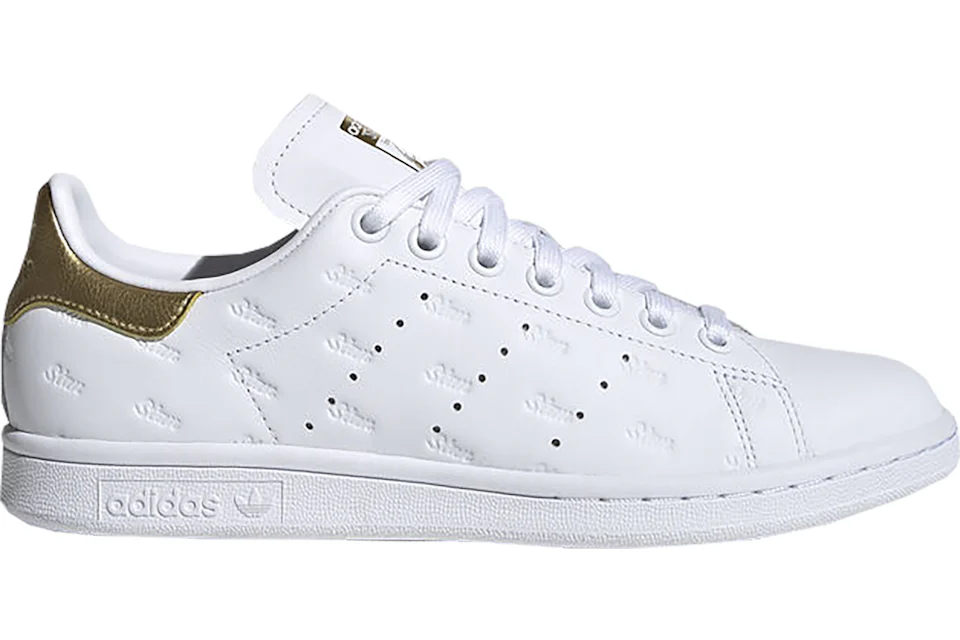Stan smith gold logo hotsell