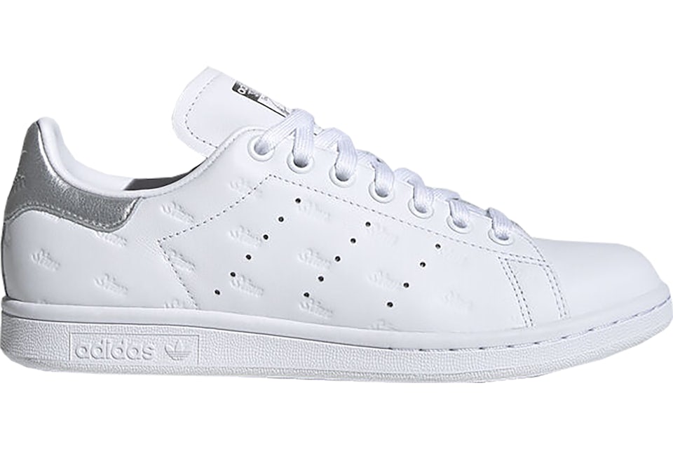 Adidas stan smith silver white best sale