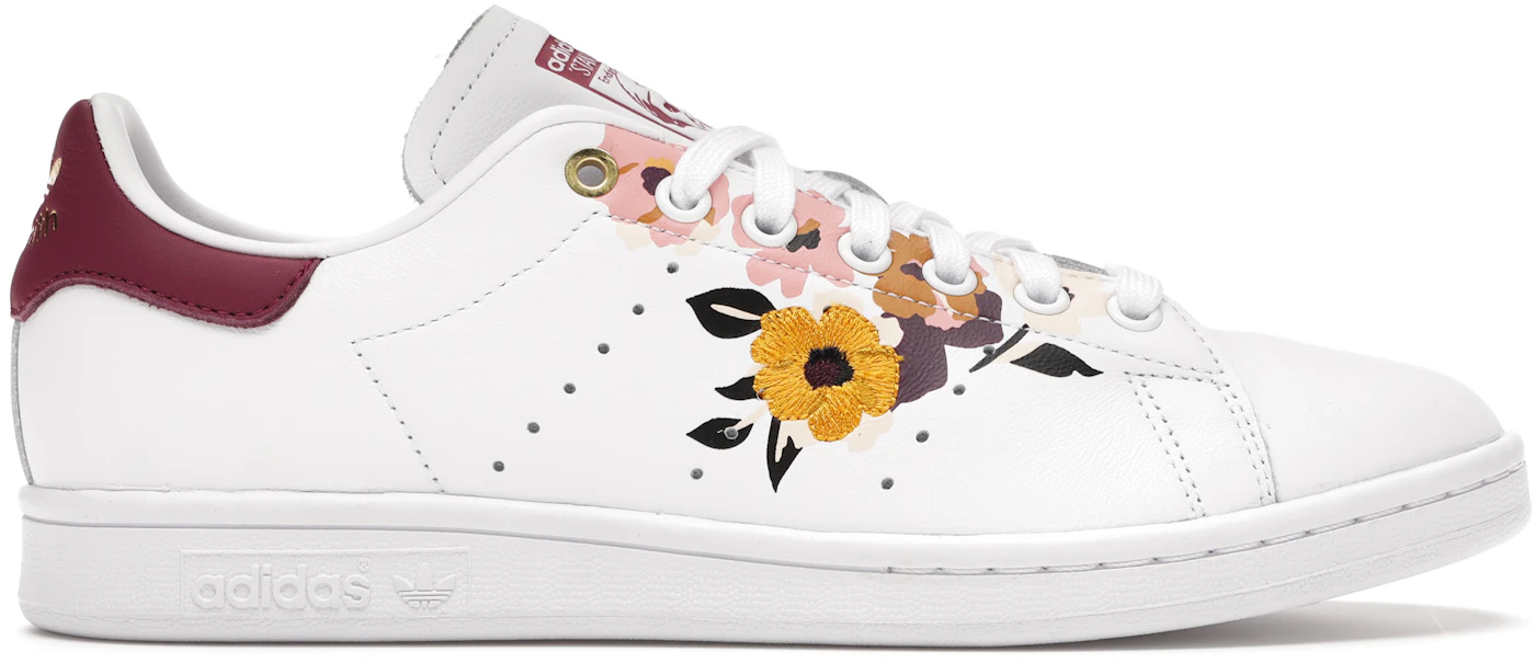 ADIDAS Stan Smith Floral Womens Shoes - WHITE/BERRY