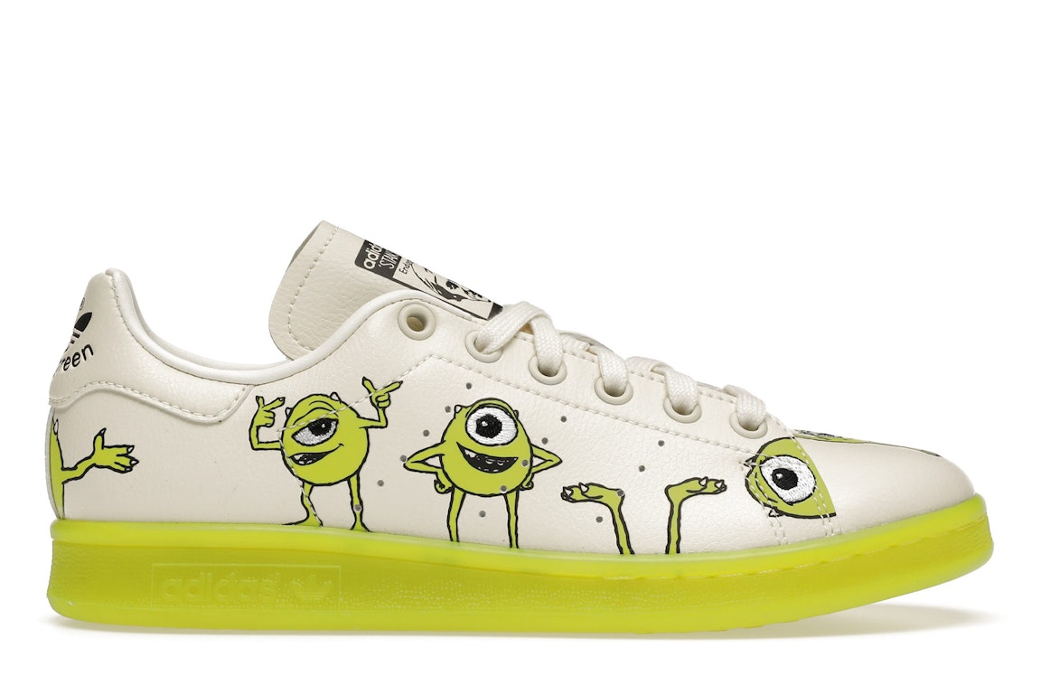 Pre-owned Adidas Originals Adidas Stan Smith Monsters Inc. Mike Wazowski In Off White/pantone/core Black