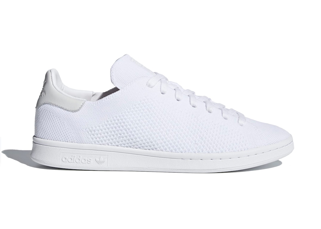 Pre-owned Adidas Originals Adidas Stan Smith Primeknit Triple White Leather Heel In Footwear White/footwear White/footwear White