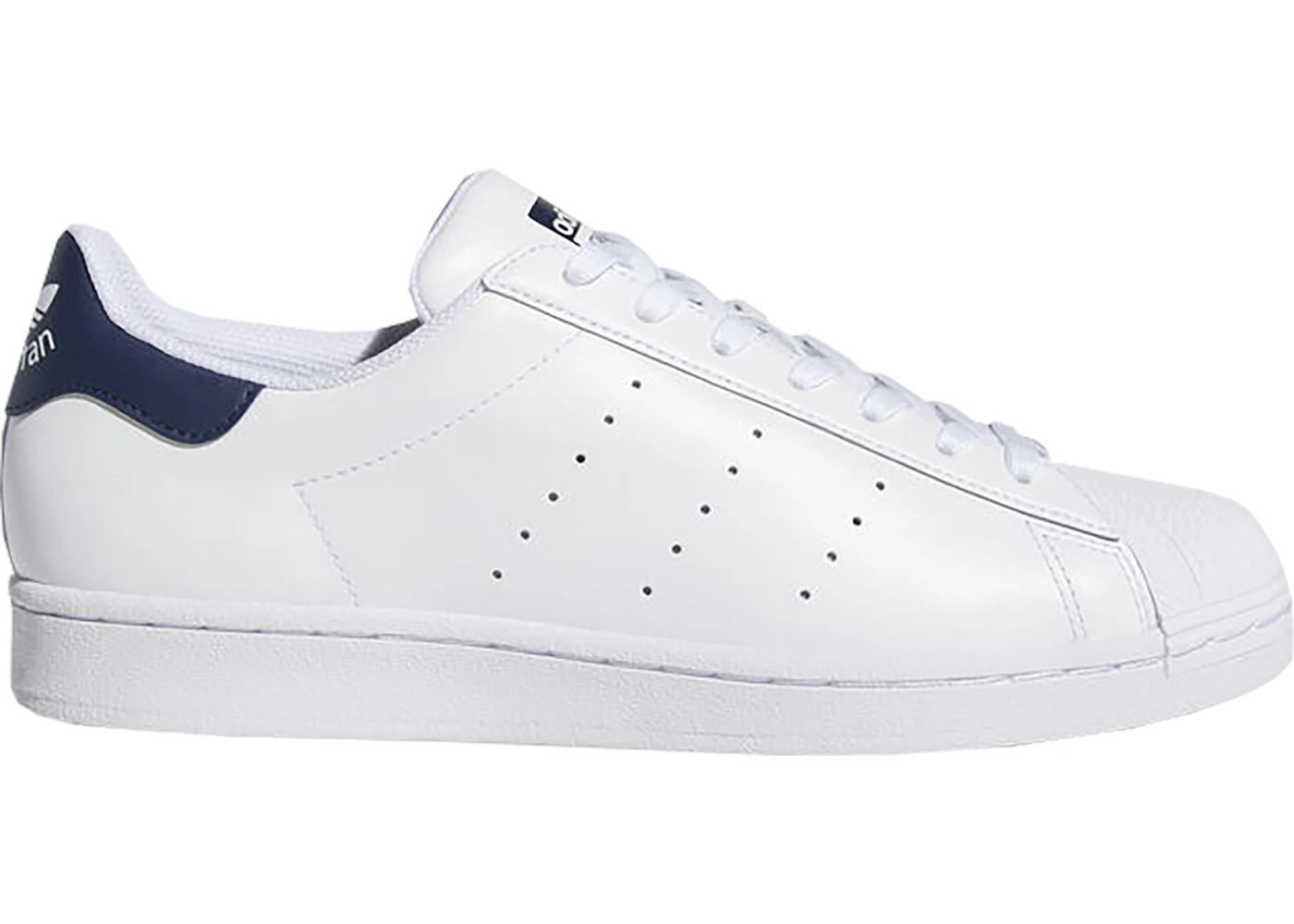 White and navy blue adidas superstar sales