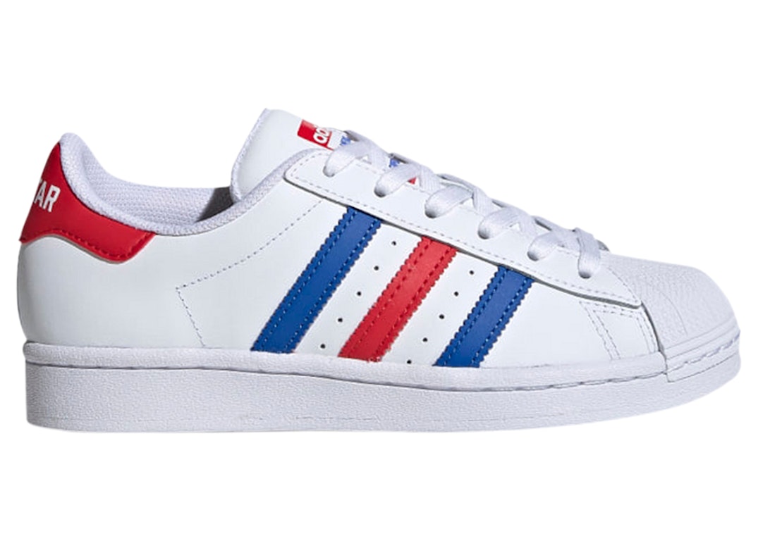 Pre-owned Adidas Originals Adidas Superstar Americana (gs) In Cloud White/blue/team Collegiate Red