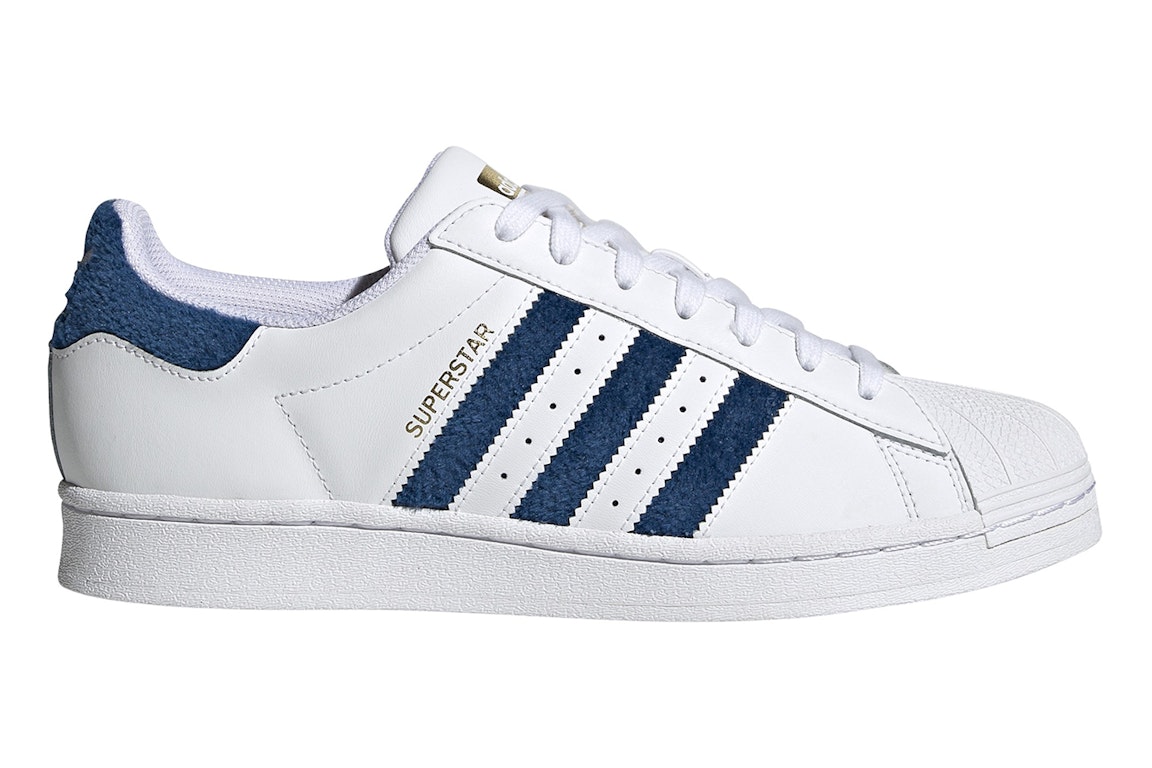Pre-owned Adidas Originals Adidas Superstar Chenille Stripes Cloud White Blue In Cloud White/cloud White/gold Metallic