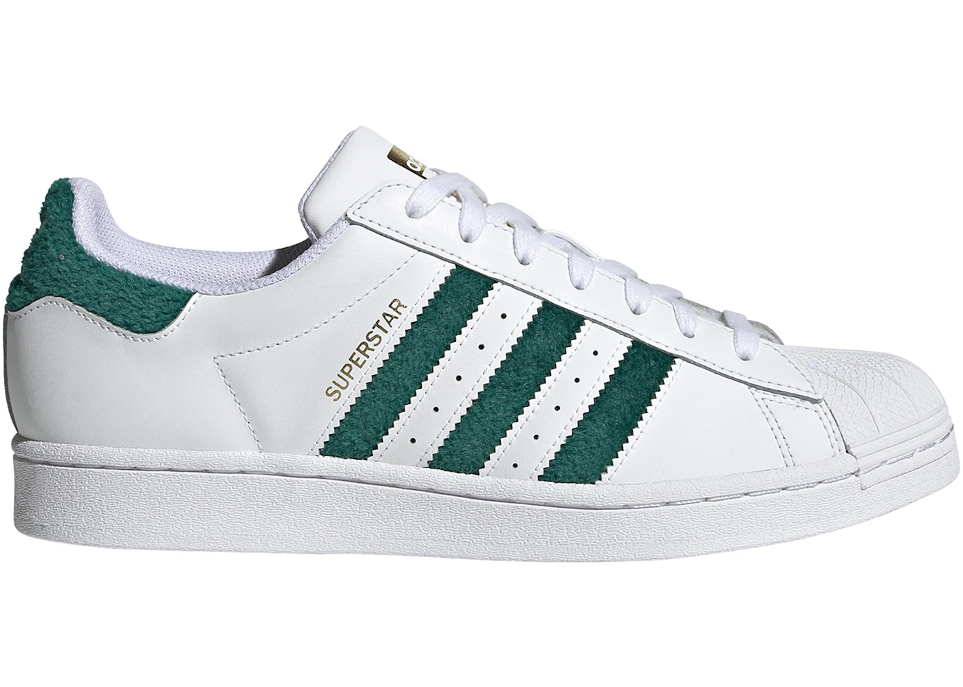adidas Superstar Chenille Stripes Cloud White Green Men's - H00190 - US adidas Superstar Chenille Stripes Cloud White Green Men's - H00190 - US