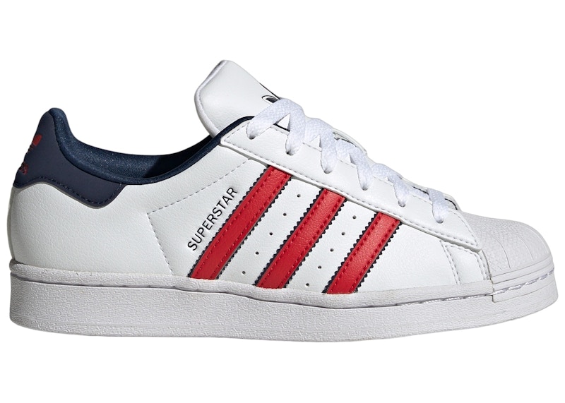 Adidas superstar white scarlet best sale