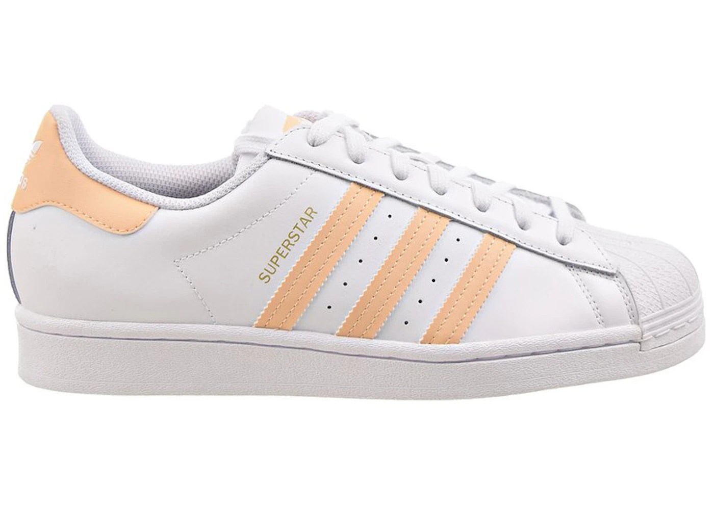 orange and white adidas superstar