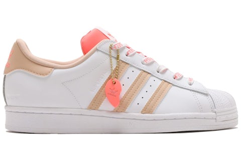 adidas Superstar Cloud White Halo Blush Acid Red (Women's