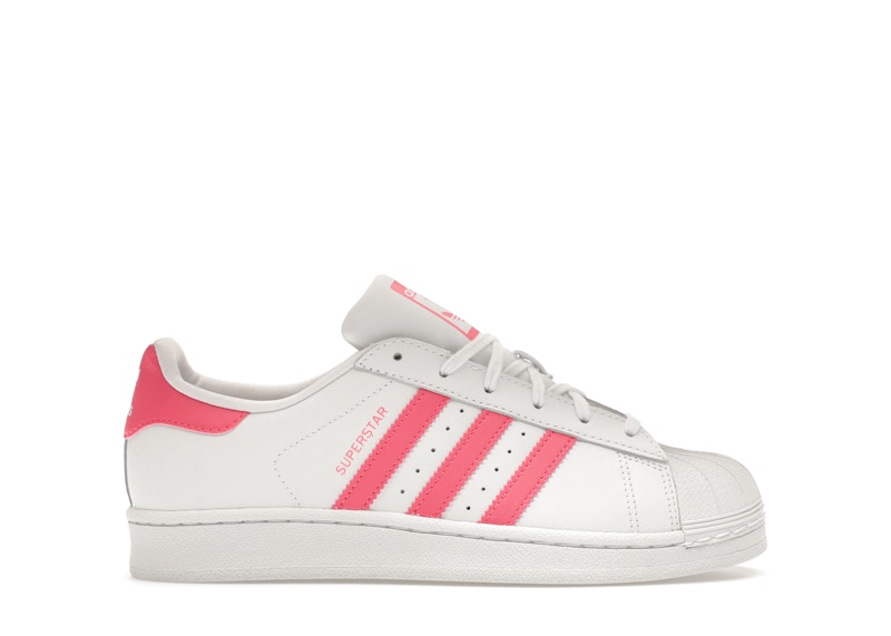 White adidas clearance with pink