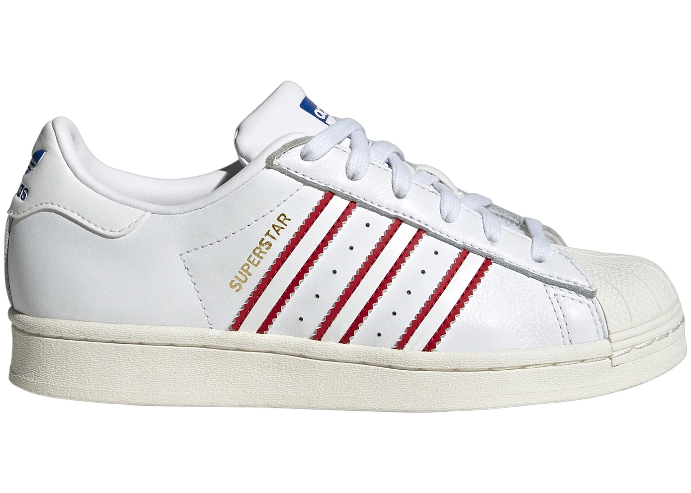 adidas Superstar Cloud White Team Power Red Royal Blue (GS) - HQ9968 - US adidas Superstar Cloud White Team Power Red Royal Blue (GS) - HQ9968 - US
