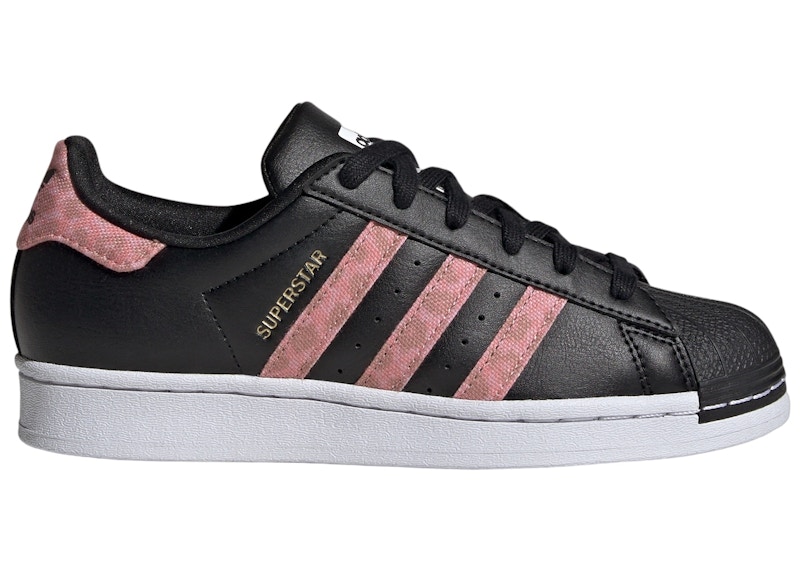 Adidas superstar black gs best sale