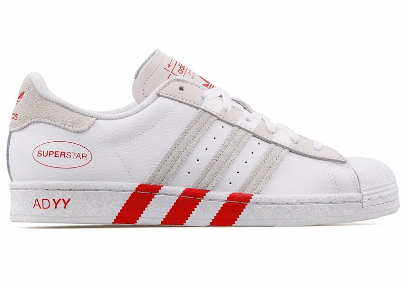 Adidas white outlet red stripes