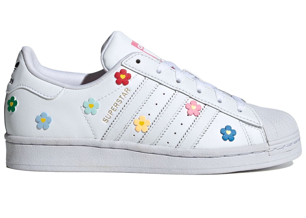Pre-owned Adidas Originals Adidas Superstar Hello Kitty Flowers (kids) In Cloud White/cloud White/core Black