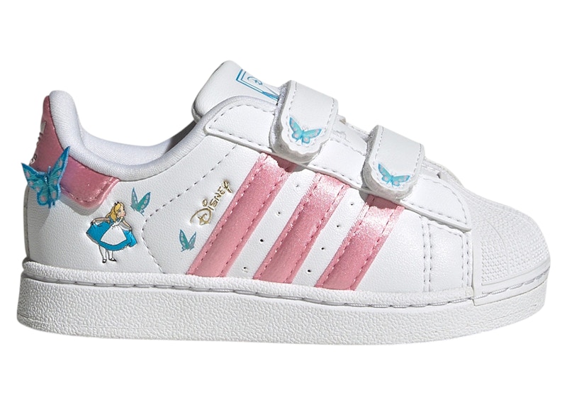 Adidas Superstar II Comfort Closure Disney White Aquamarine Sneakers in Cloud White/Light Pink/Lucid Aquamarine