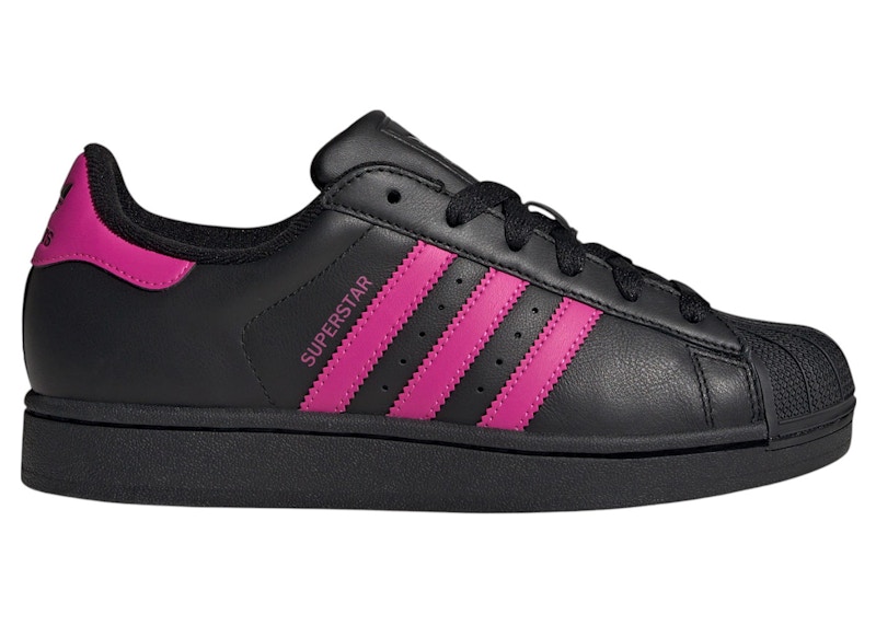 Pre-owned Adidas Originals Superstar Ii (women's) Sneakers In Core Black/semi Lucid Fuchsia