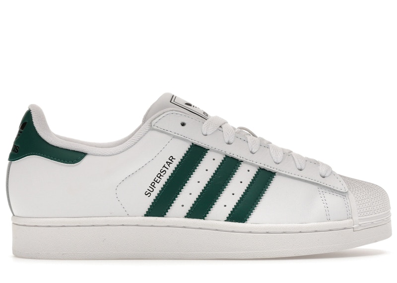 Men's Adidas Superstar II White Sneakers in Footwear White/Collegiate Green/Core Black
