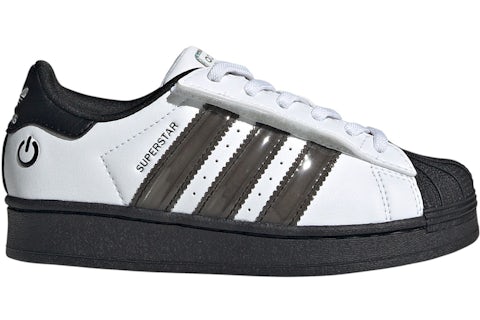 Luces LED Superstar de Adidas, cierre cómodo, blanco nube, punta