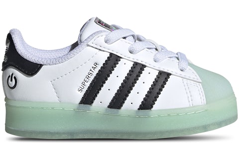 adidas Superstar LED Lights White Semi Flash Aqua Black (TD) - JI4379 - US adidas Superstar LED Lights White Semi Flash Aqua Black (TD) - JI4379 - US