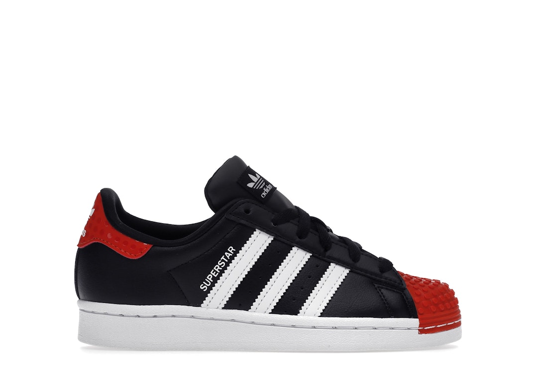 Pre-owned Adidas Originals Adidas Superstar Lego Black Red White (gs) In Core Black/cloud White/cloud White