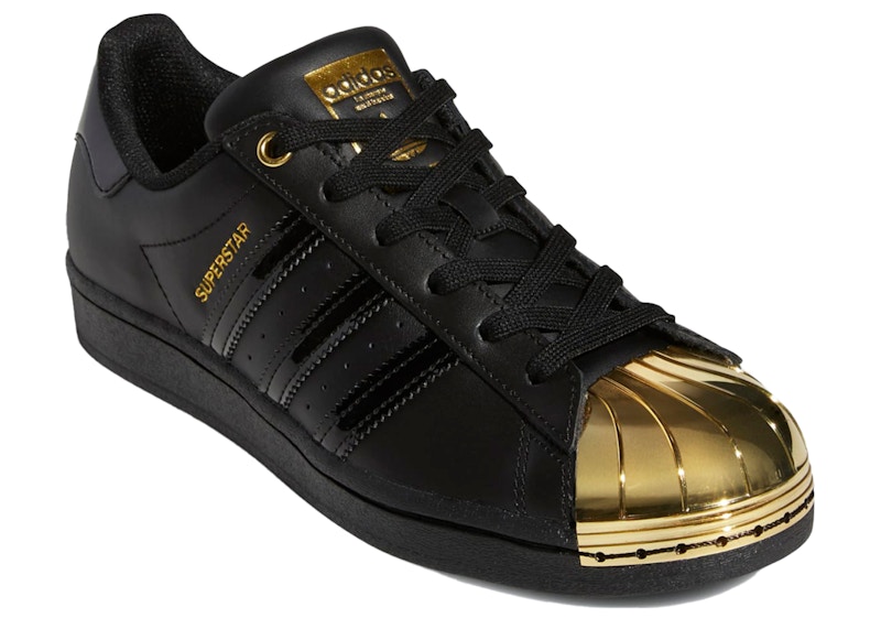 Adidas superstar black on sale and gold womens