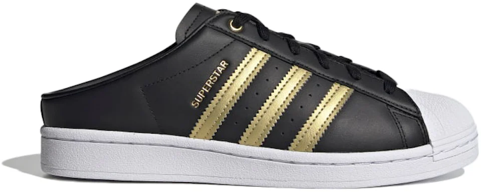 adidas superstar womens black and gold