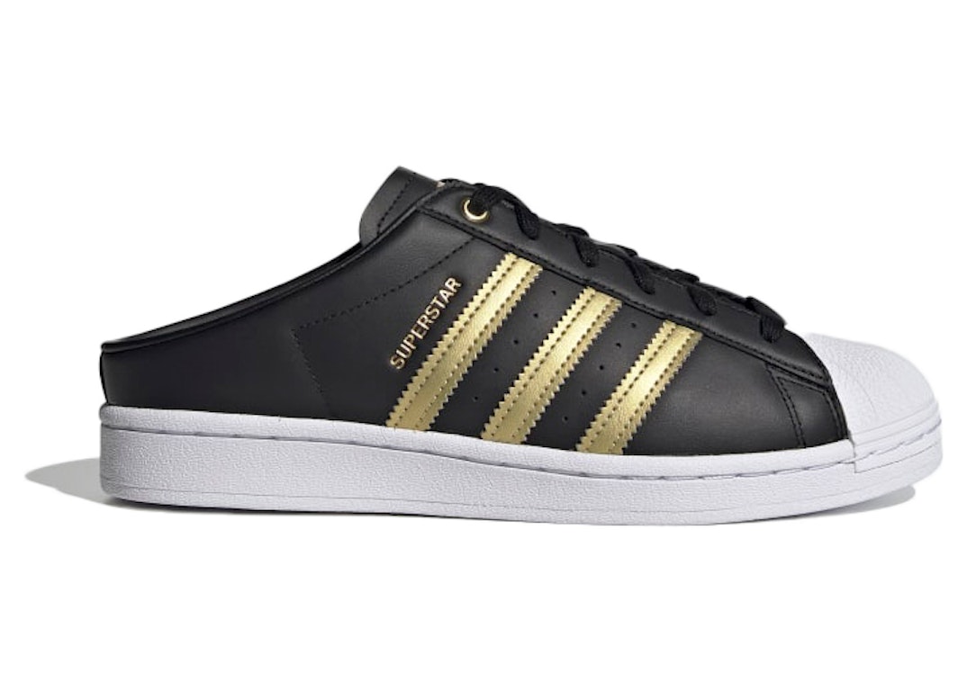 Pre-owned Adidas Originals Adidas Superstar Mule Black Gold Metallic (women's) In Core Black/gold Metallic/cloud White