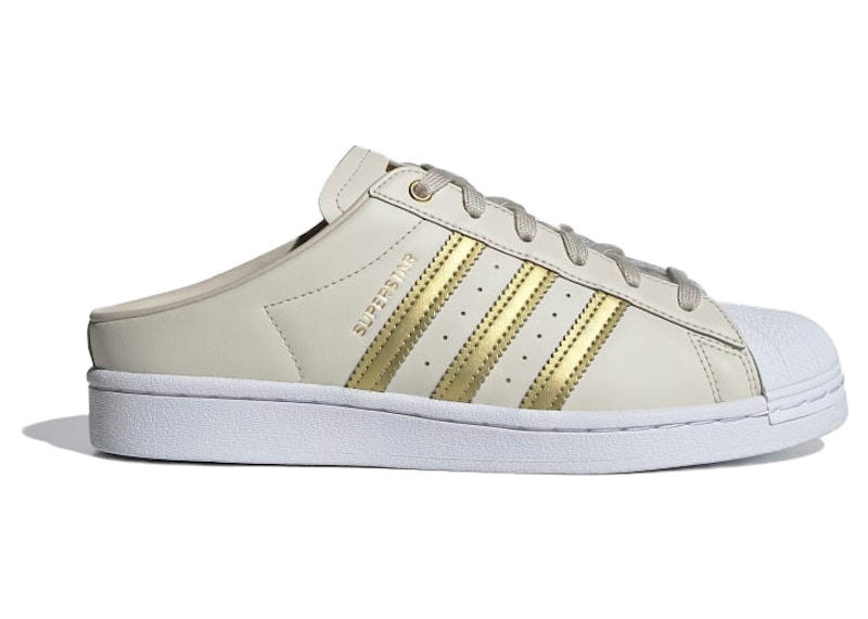 White adidas hotsell shoes with gold