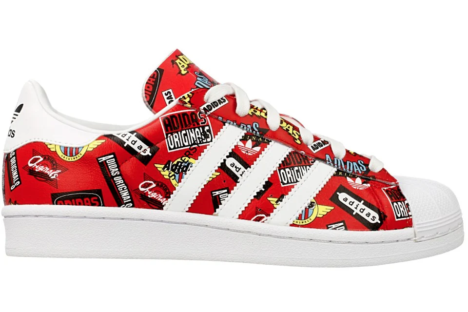 Adidas superstar red clash print Clearance