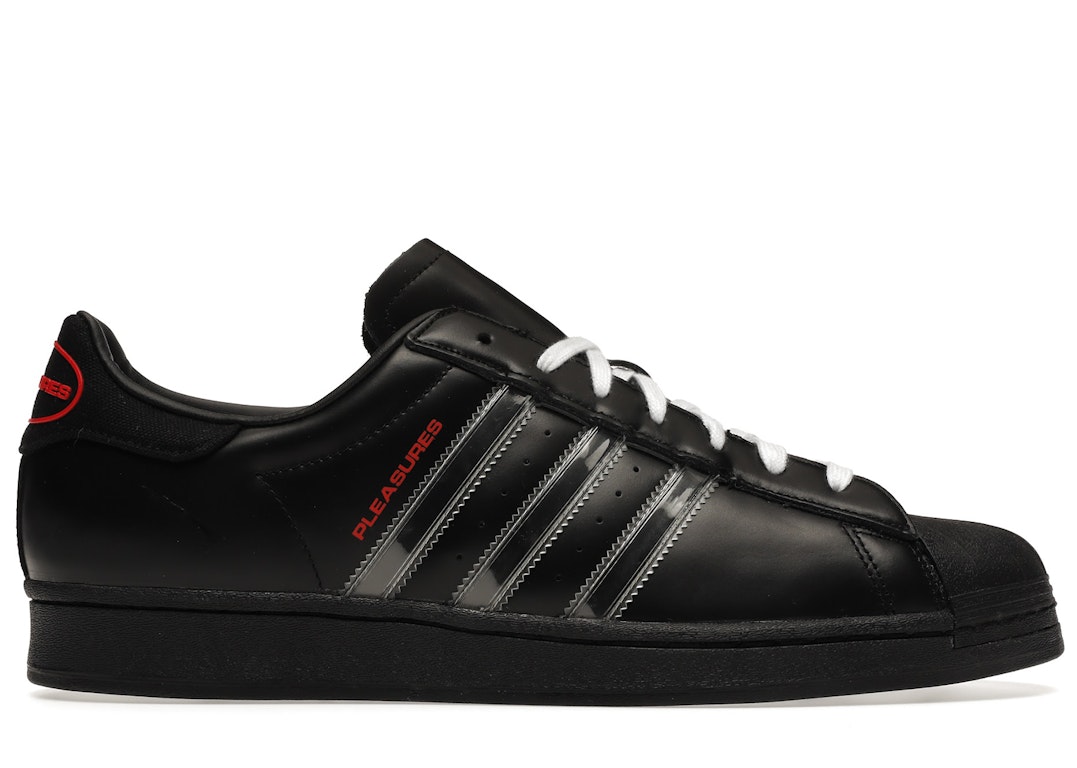 Pre-owned Adidas Originals Adidas Superstar Pleasures In Black/black/red