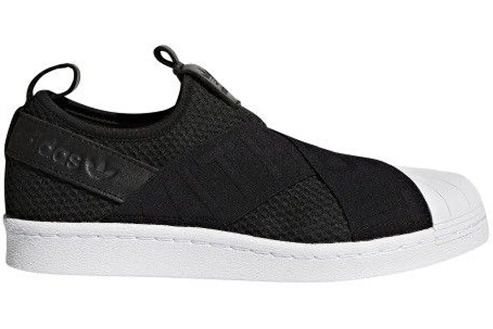 Superstar slip sales on black adidas
