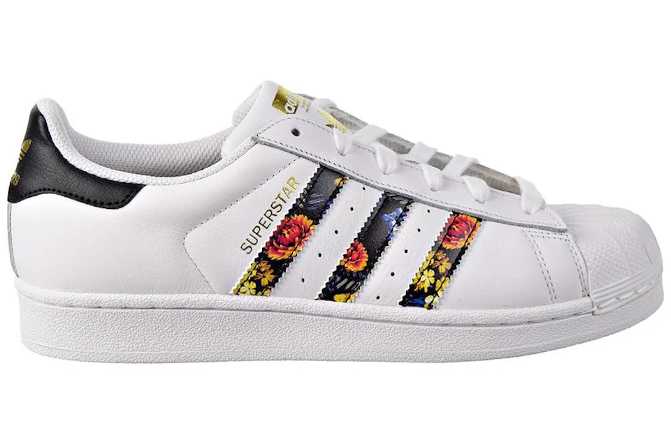 Womens superstar white with black stripes Outlet