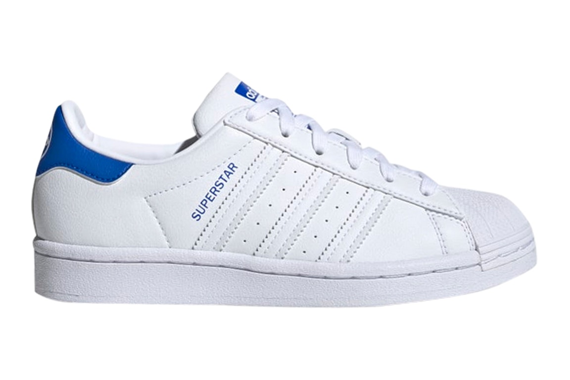 Pre-owned Adidas Originals Adidas Superstar White Blue (gs) In Cloud White/cloud White/blue