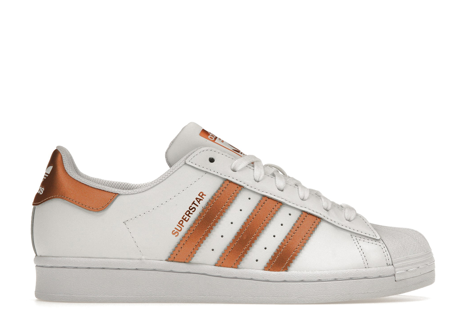 adidas superstar white and brown