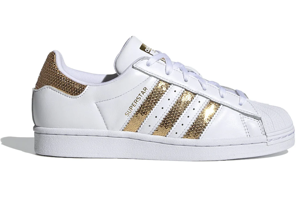 Womens adidas superstar white and gold Outlet