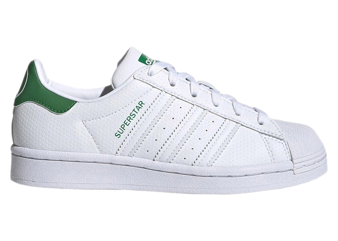 Pre-owned Adidas Originals Adidas Superstar White Green (gs) In Cloud White/cloud White/green