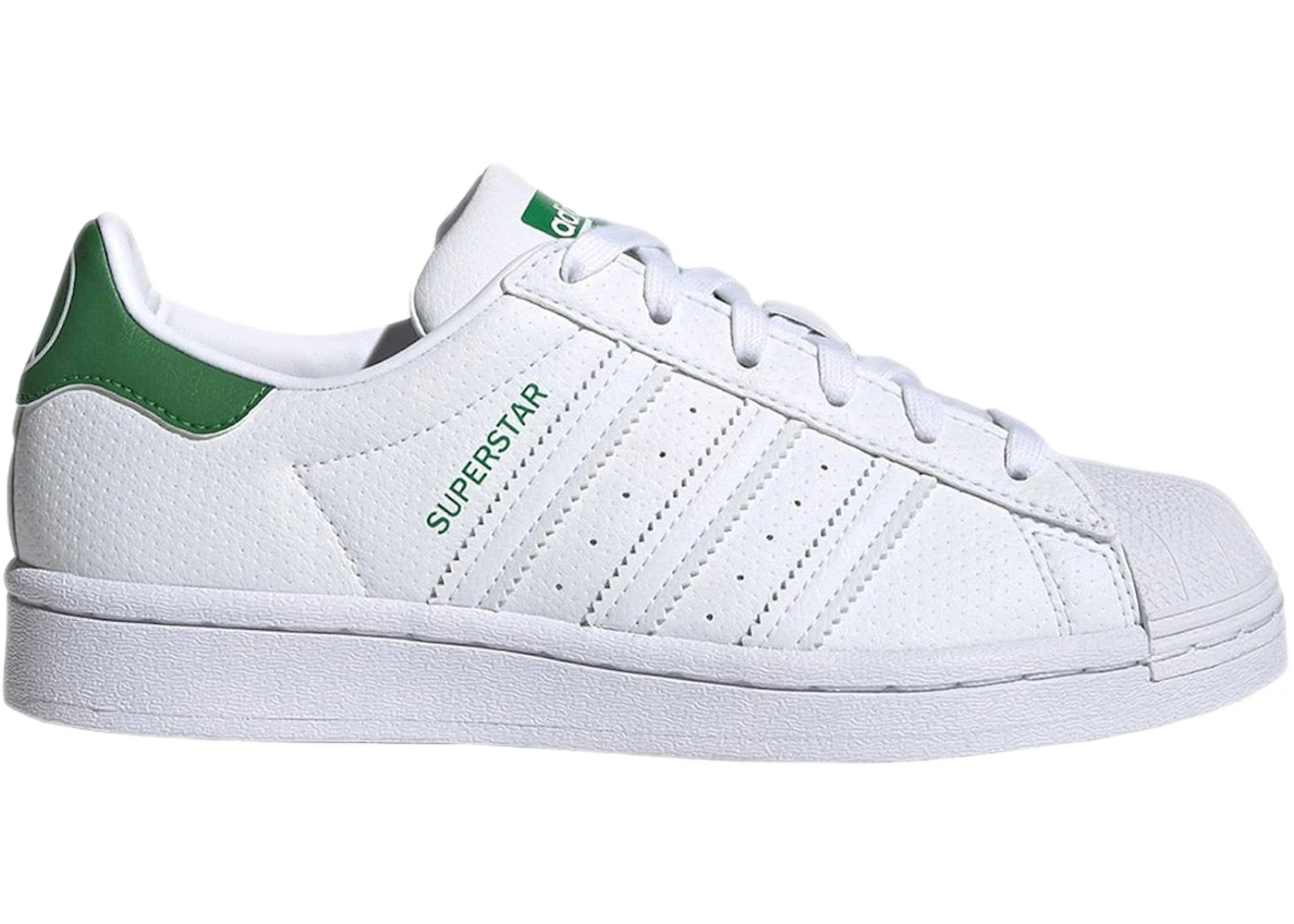 Adidas white green superstar Clearance