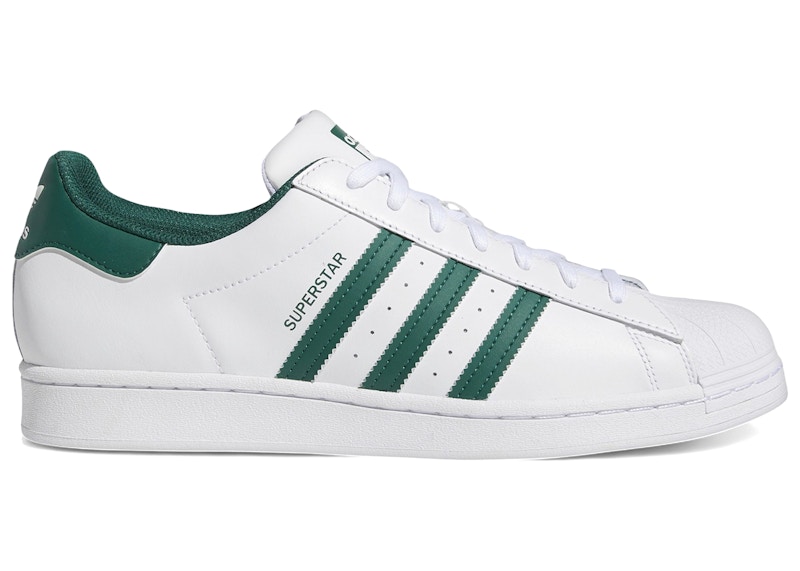 Men's Adidas Superstar White Green Sneakers in Cloud White/Collegiate Green