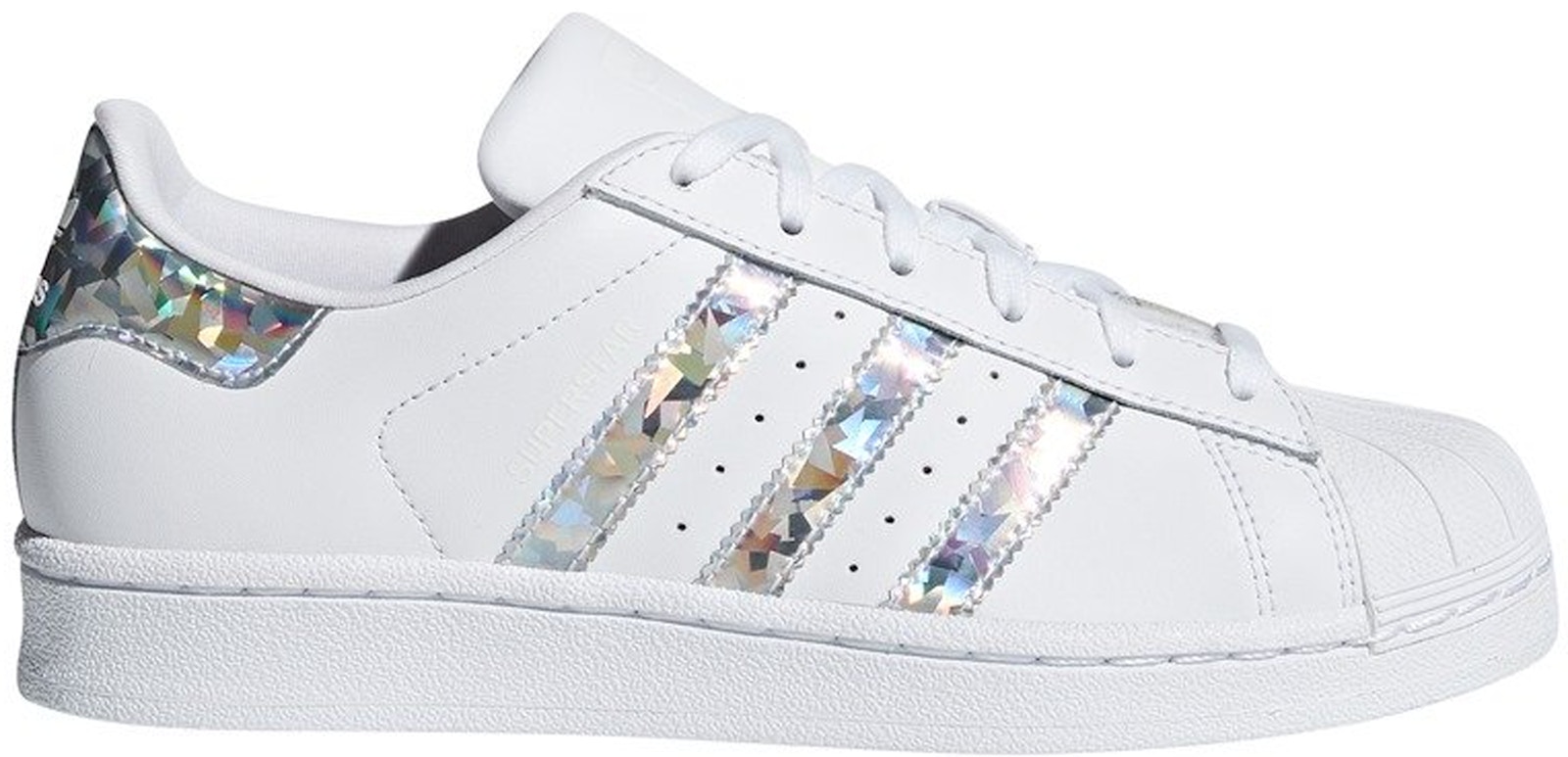 adidas Superstar White Holographic Stripes (Youth) - F33889