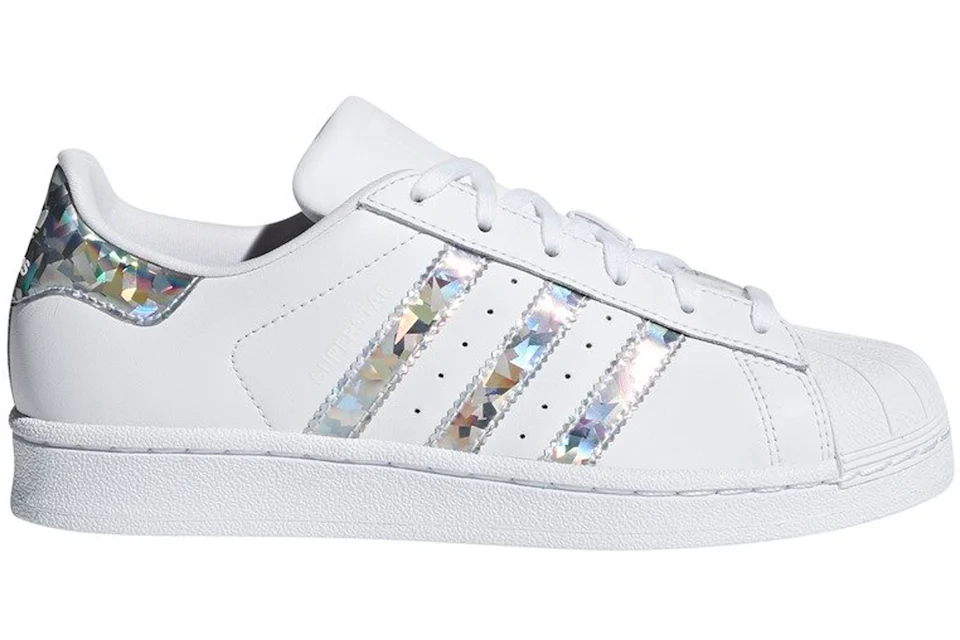 adidas Superstar White Holographic Stripes (Youth) Para niños - F33889 - US