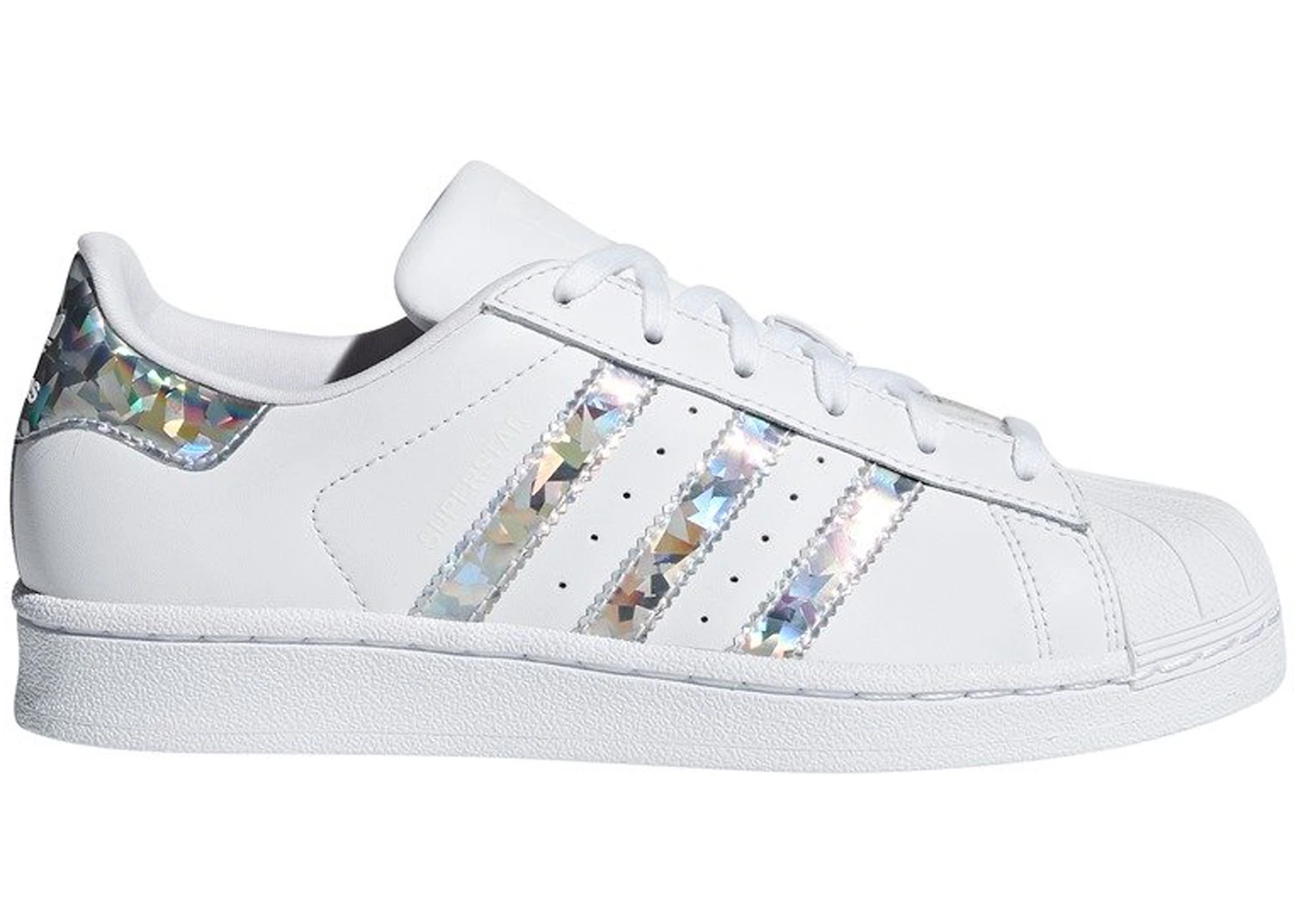 adidas Superstar White Holographic Stripes (Youth) Kids' - F33889 - US