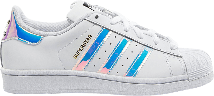 white and iridescent adidas