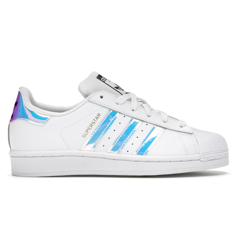 Adidas superstar j white metallic aq6278 hot sale